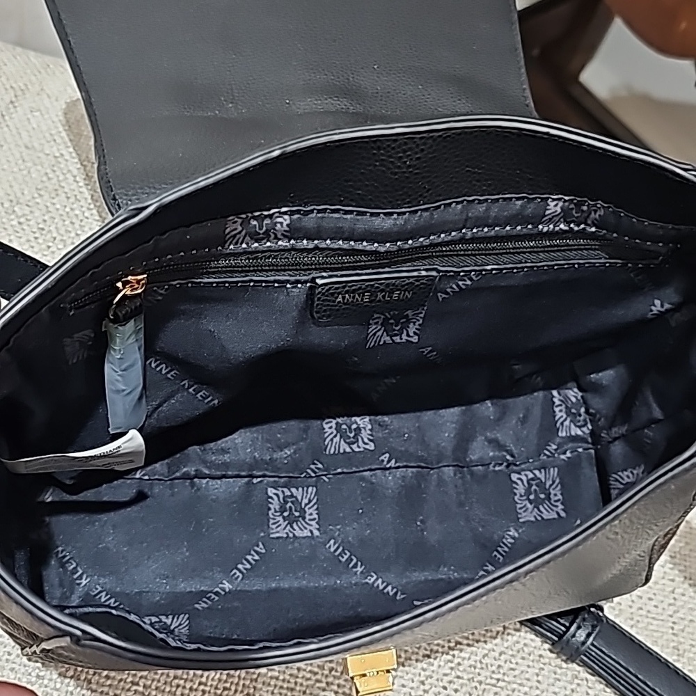 Anne Klein Logo Midi Satchel Black - Picture 9 of 15